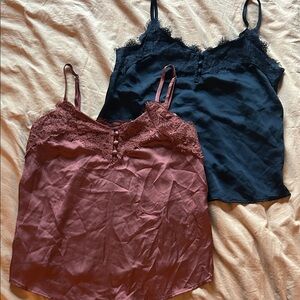 Abercrombie silk lace camisole tops